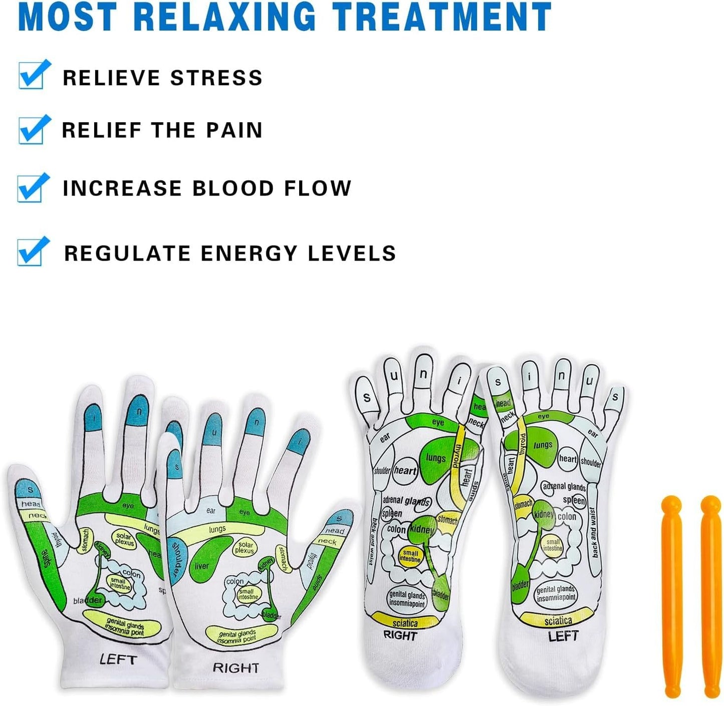 FitShop™ Acupressure Reflexology Socks and Gloves Tool Set