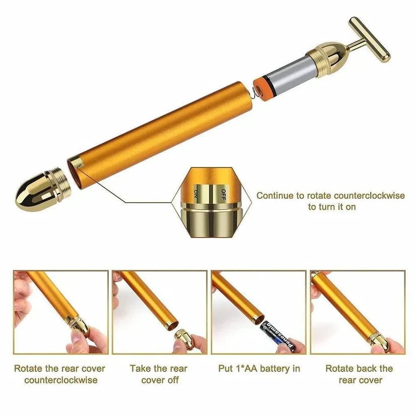 FitShop™ 24K Gold Electric Facial Massage Roller