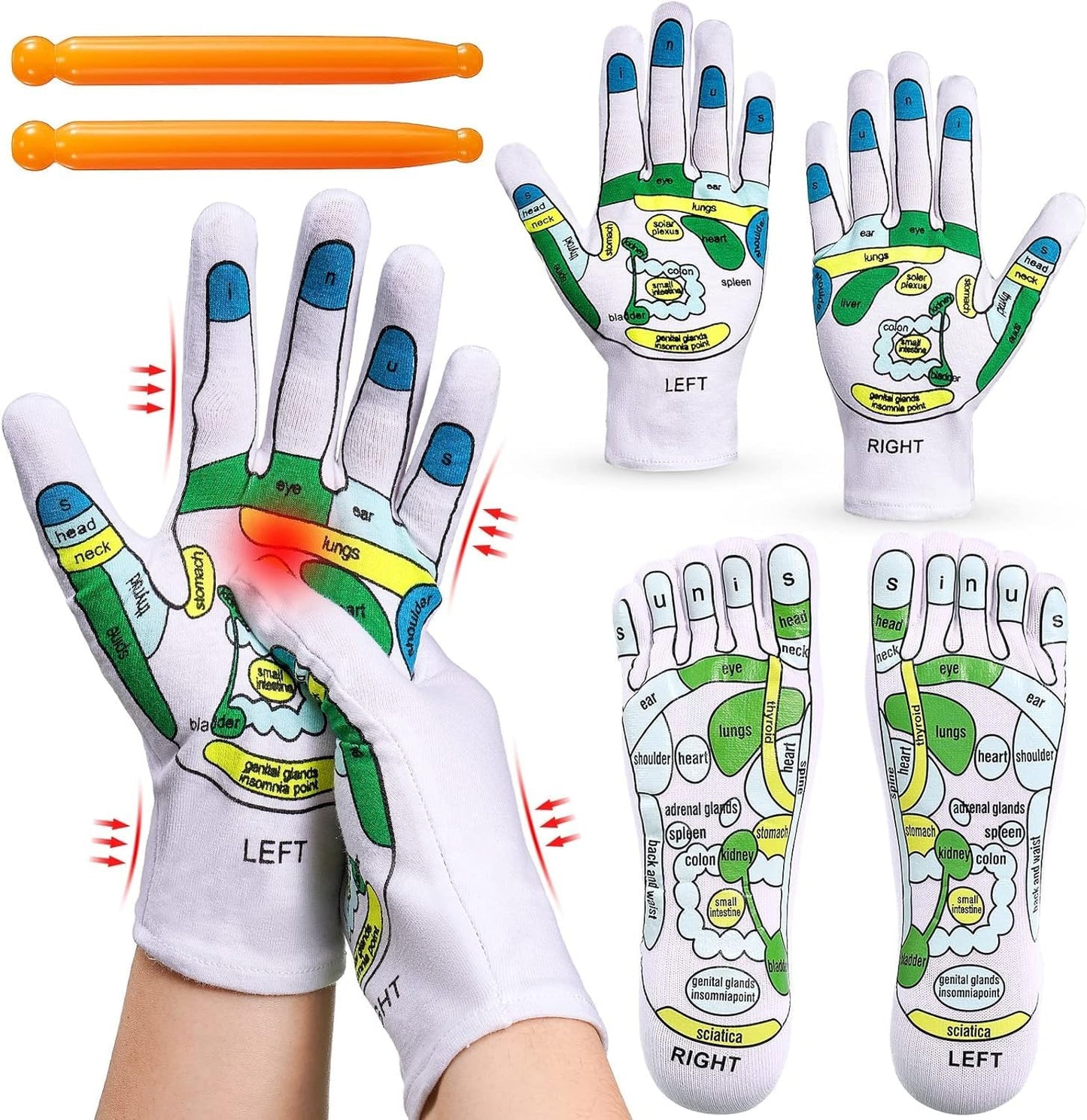 FitShop™ Acupressure Reflexology Socks and Gloves Tool Set