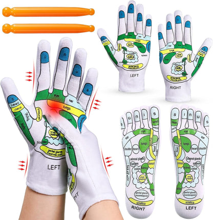 FitShop™ Acupressure Reflexology Socks and Gloves Tool Set