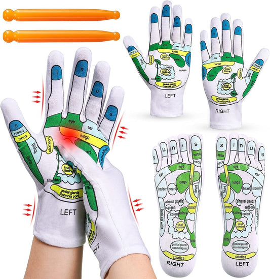 FitShop™ Acupressure Reflexology Socks and Gloves Tool Set